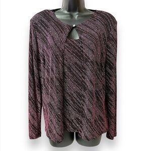 Onyx Nite By Wendy Chaitin 2 Pc Set‎ Tank Jacket Pink Black Top Blouse (1457)